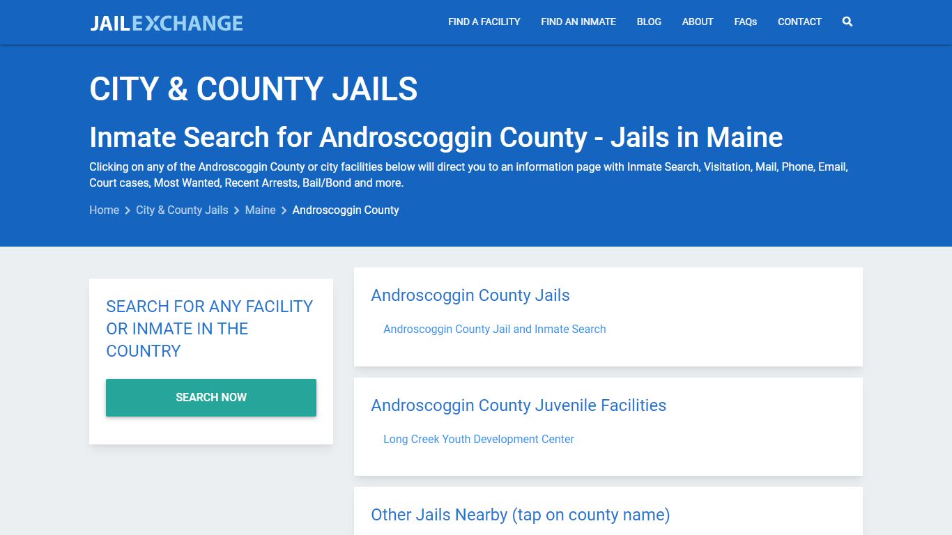 Inmate Search for Androscoggin County | Jails in Maine - Jail Exchange